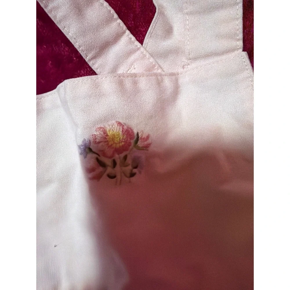 Vintage Gymboree Pink Floral Embroidered Overalls 18-24 Months 2002 Cotton